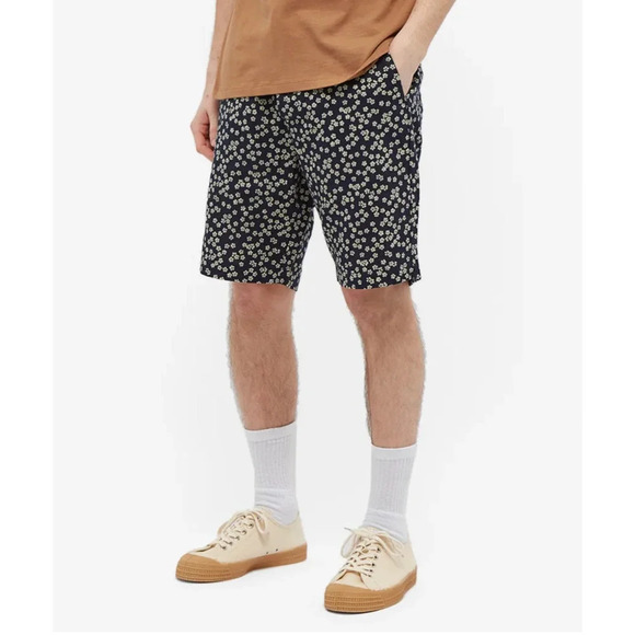 Oliver Spencer Men's Drawstring Shorts Size M Navy Floral - Picture 1 of 9